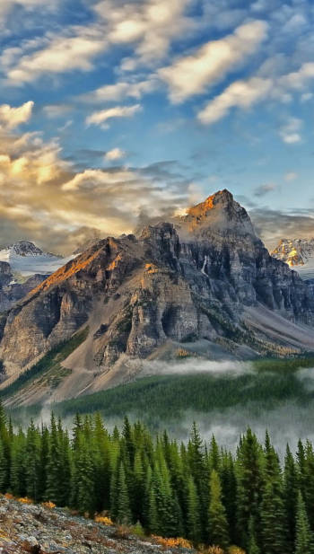 a beautiful mountain at sunrise